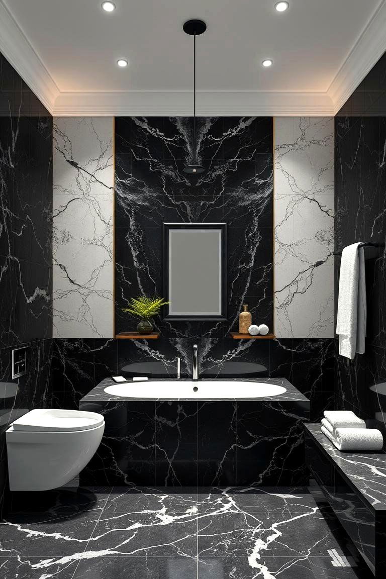 Timeless Marble Elegance - 24 Black Marble Bathrooms