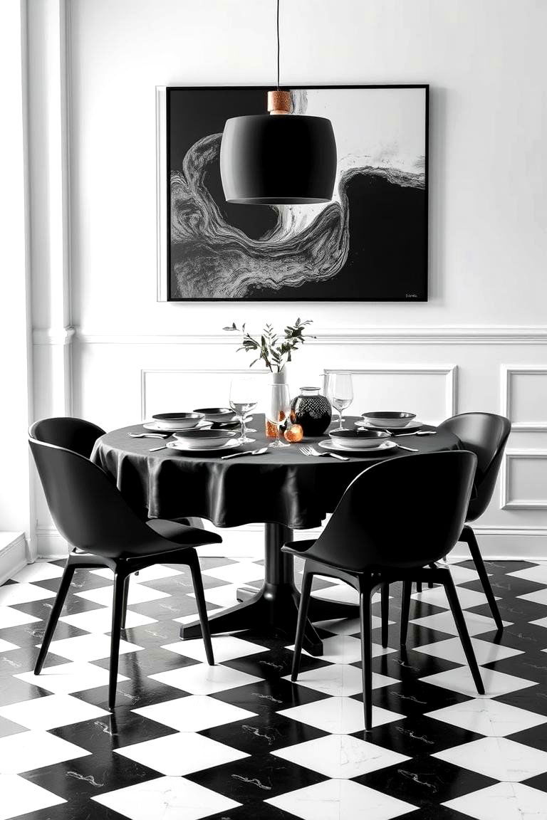 Timeless Monochrome Magic - 24 Round Table Decor Ideas