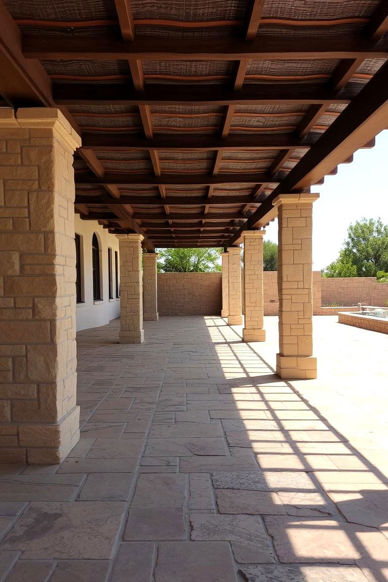 Timeless Natural Stone Flooring - 24 Pergola Flooring Ideas