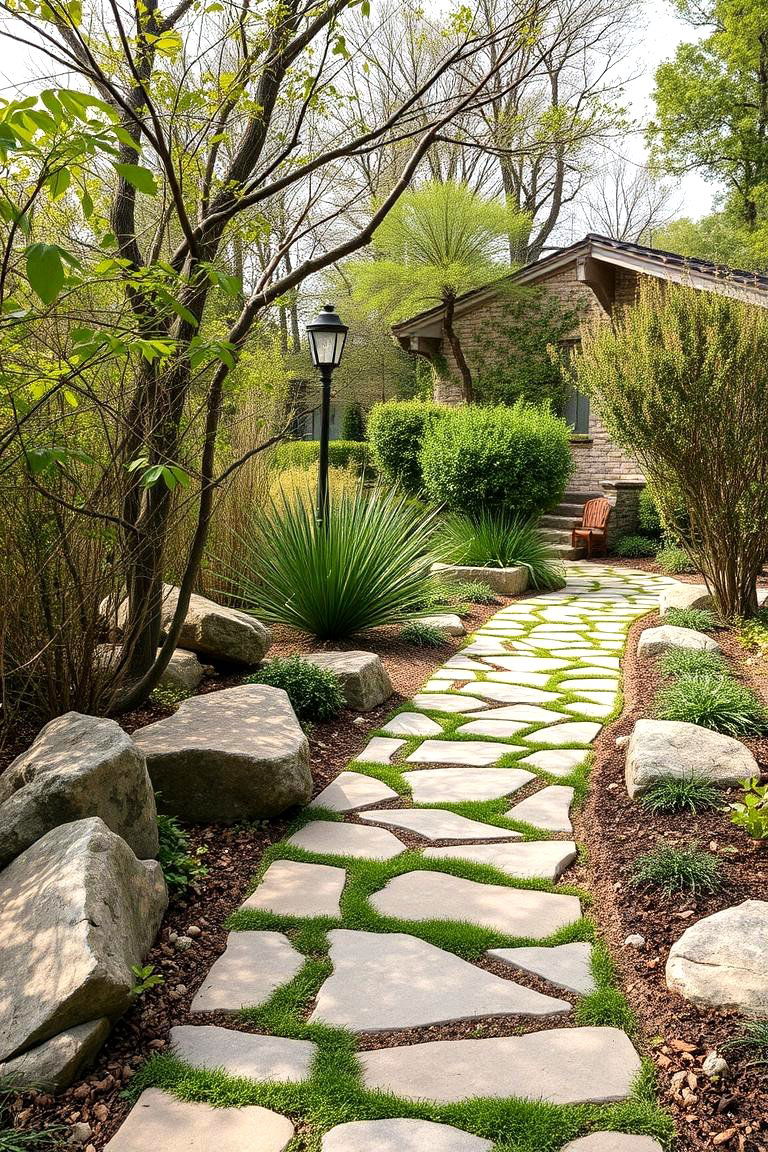 Timeless Nature Inspired Walkway - 24 Stepping Stone Walkway Ideas