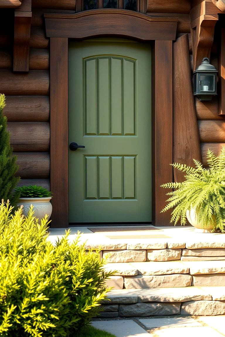 Timeless Olive Green Elegance - 24 Olive Green Front Door Ideas