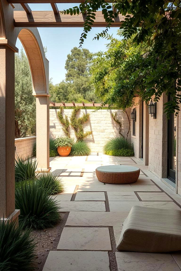 Timeless Patio with Mediterranean Textures and Natural Elements - 24 spanish style patio ideas
