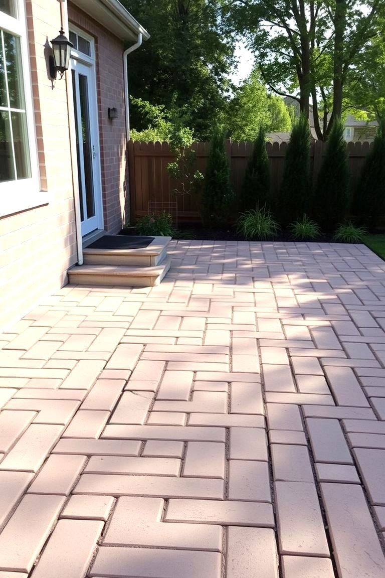 Timeless Patterned Herringbone Patio - 24 herringbone brick patio designs