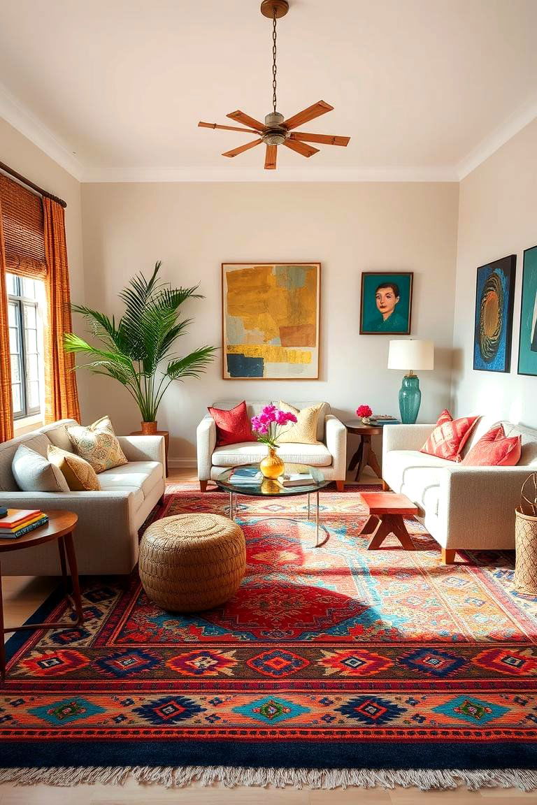 Timeless Patterned Rugs - 24 Ralph Lauren Living Room Ideas