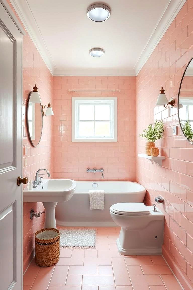 Timeless Pink Revival - 24 Pink Tile Bathroom Ideas