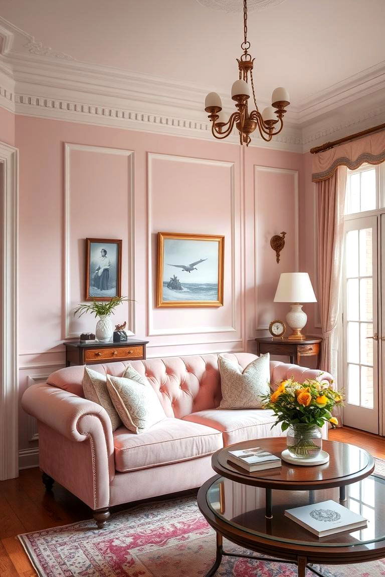 Timeless Pink and Classic Comfort - 24 Pink Couch Living Room Ideas