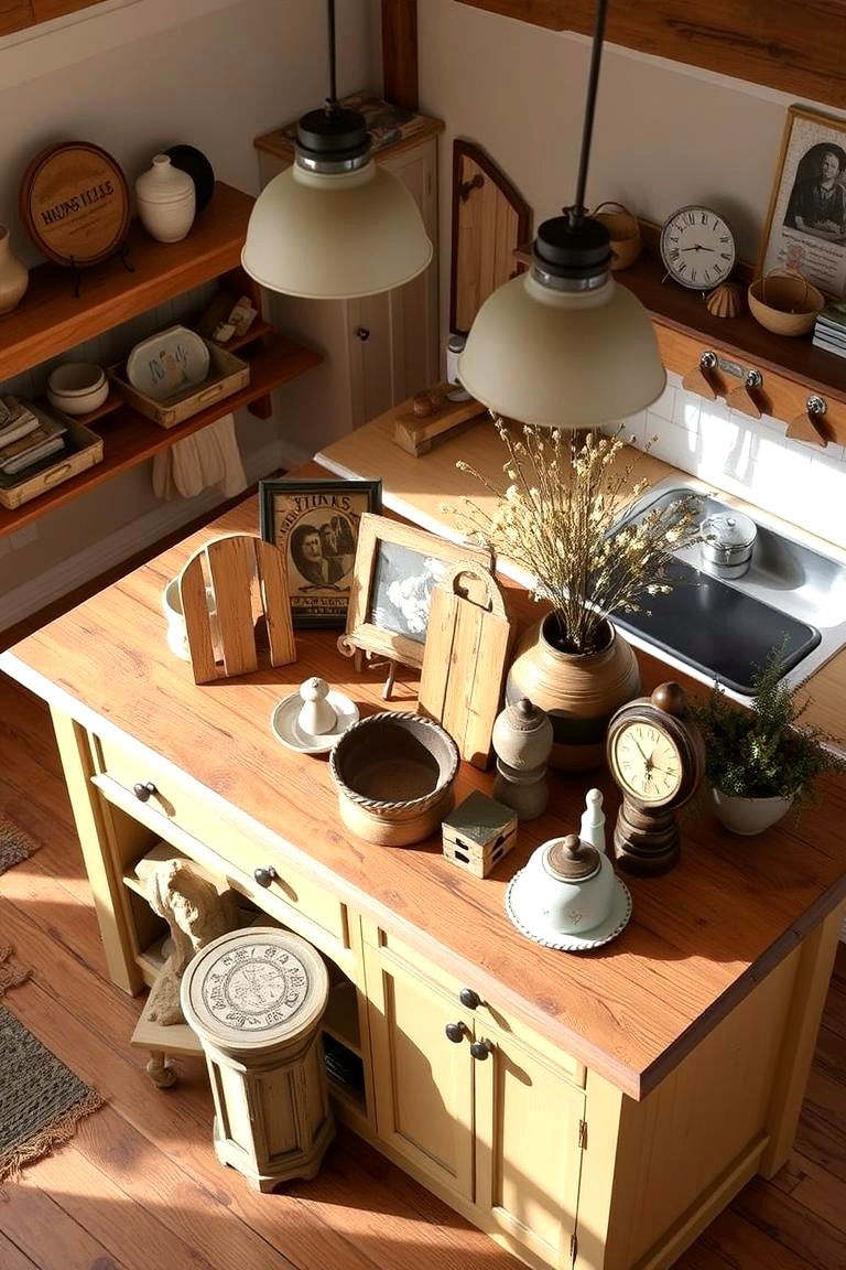 Timeless Rustic Farmhouse Display - 24 Kitchen Island Centerpiece Ideas