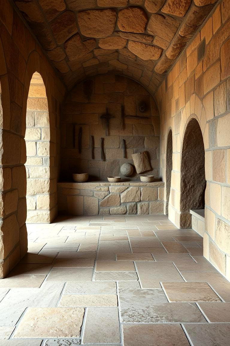 Timeless Stone Tile - 24 Man Cave Flooring Ideas