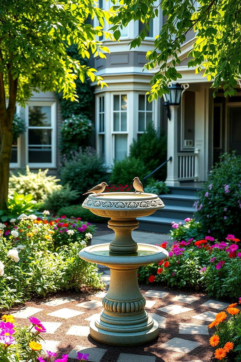 Timeless Sundial - 24 Victorian Front Garden Ideas