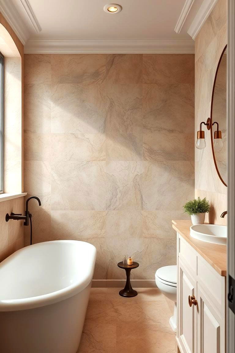 Timeless Texture - 24 Travertine Tile Bathroom Ideas