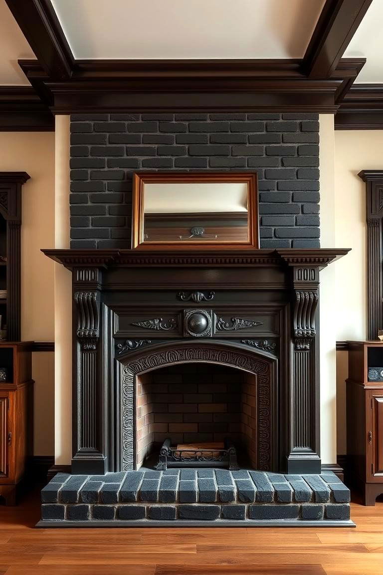 Timeless Traditional Sophistication - 24 Black Brick Fireplace Ideas