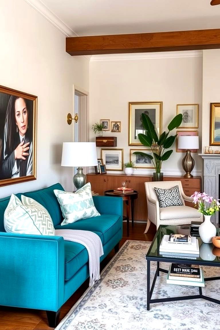 Timeless Trendsetter - 24 Teal Couch Living Room Ideas