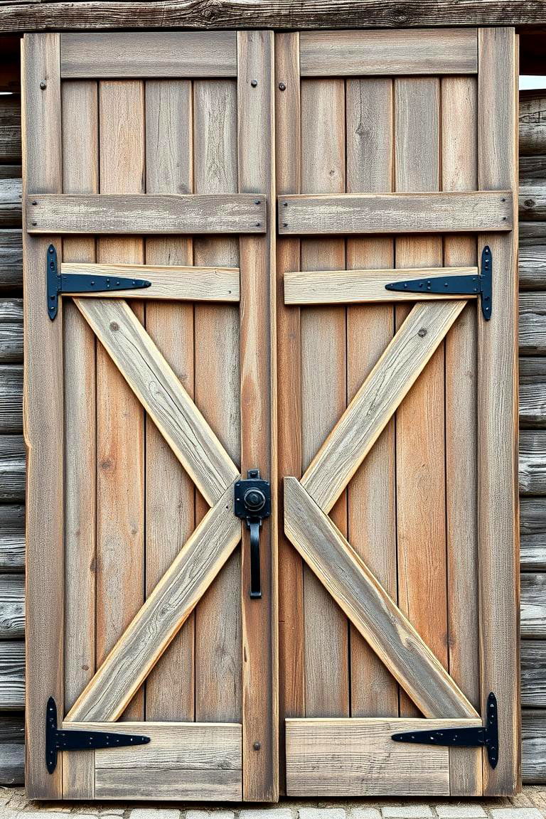 Timeless Weathered Barn Door Feature - 24 Cottagecore House Exterior Ideas