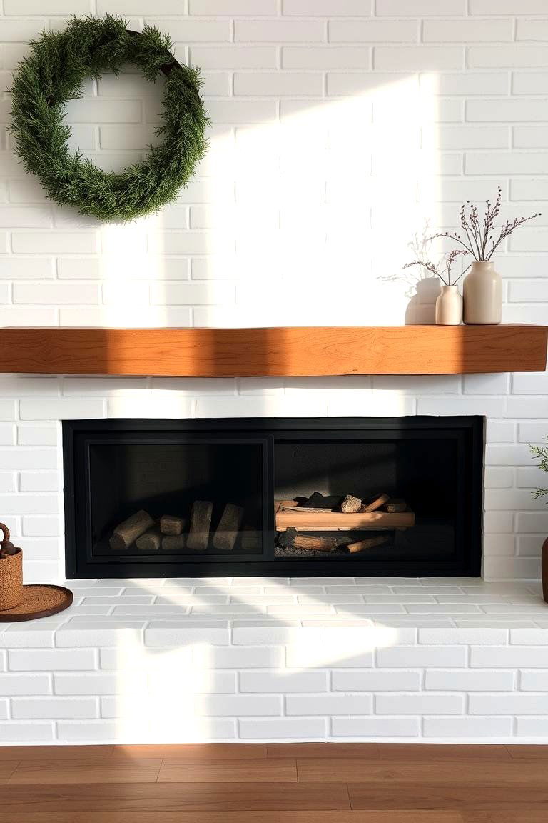 Timeless White Subway Elegance - 24 Farmhouse Fireplace Tile Ideas
