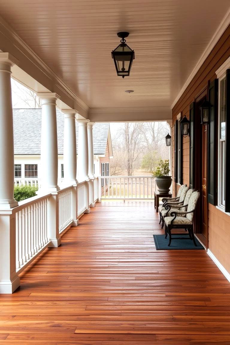 Timeless Wooden Flooring and Shingle Roofs - 24 Colonial Front Porch Ideas