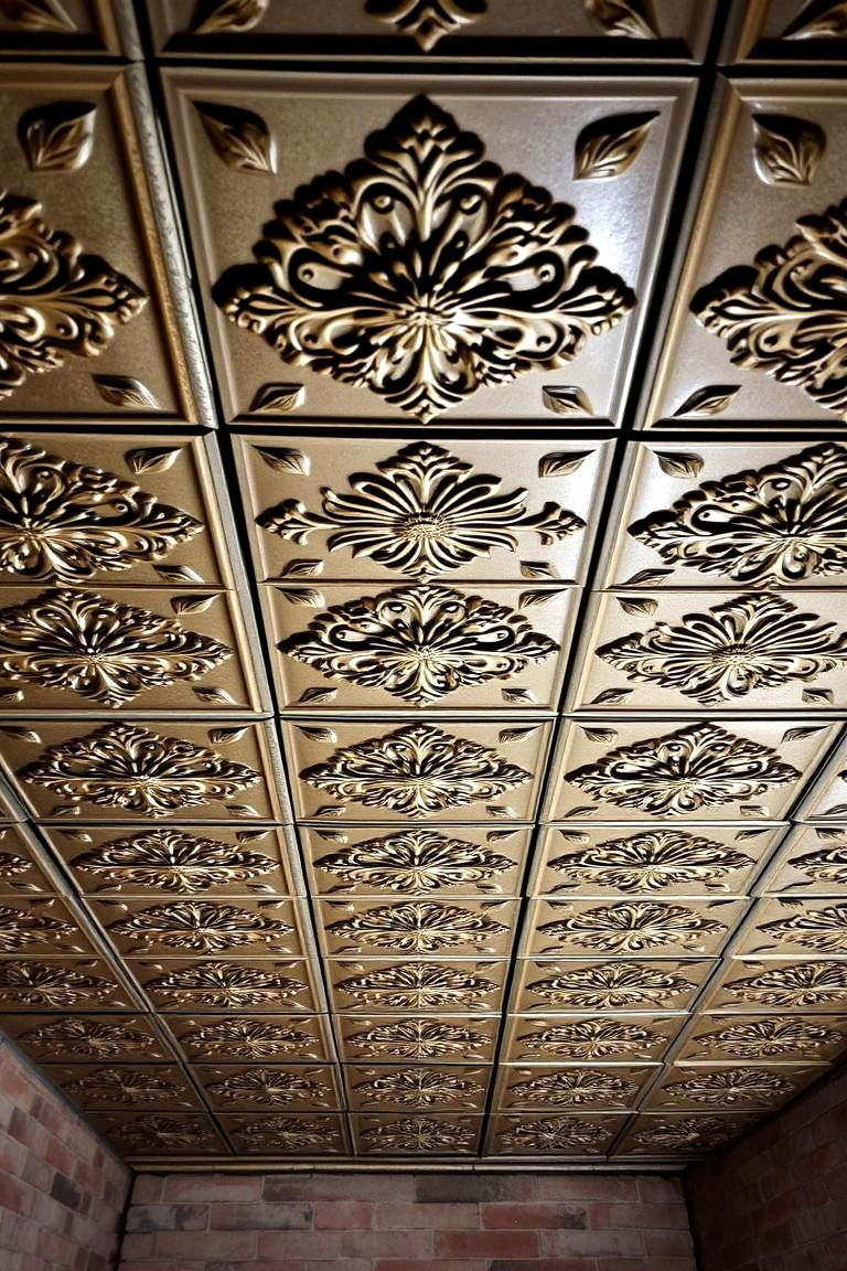 Tin Ceiling Tiles - 24 Exposed Basement Ceiling Ideas
