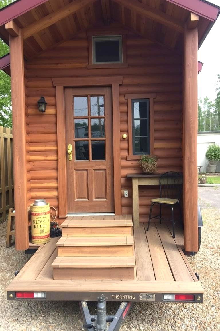 Tiny House on a Trailer with Rustic Details - 24 Rustic Tiny House Ideas