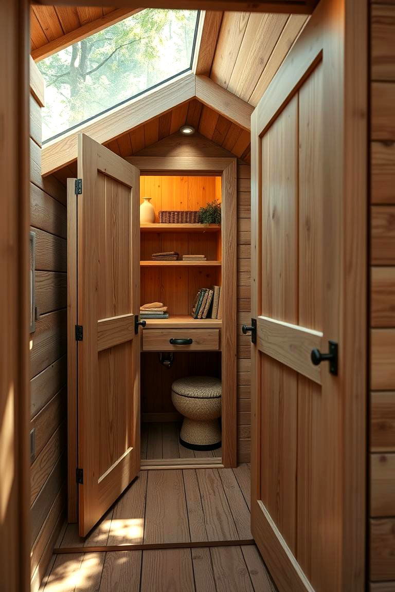 Tiny Timber Oasis Outhouse - 24 Outhouse Design Ideas