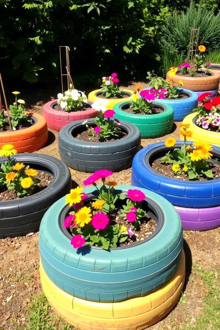 Tire Raised Garden Bed - 24 Raised Garden Bed Ideas
