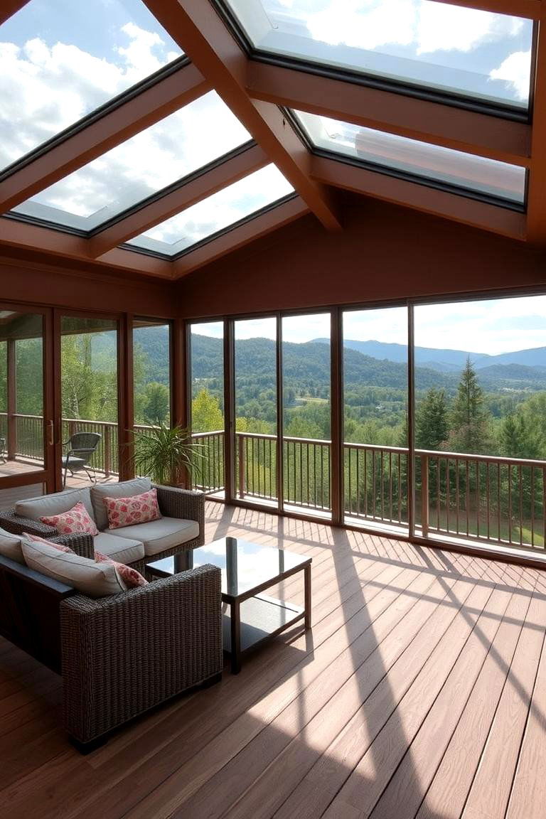 To Enhance Relaxation with Natural Views - 24 Sunroom and Deck Combo Ideas