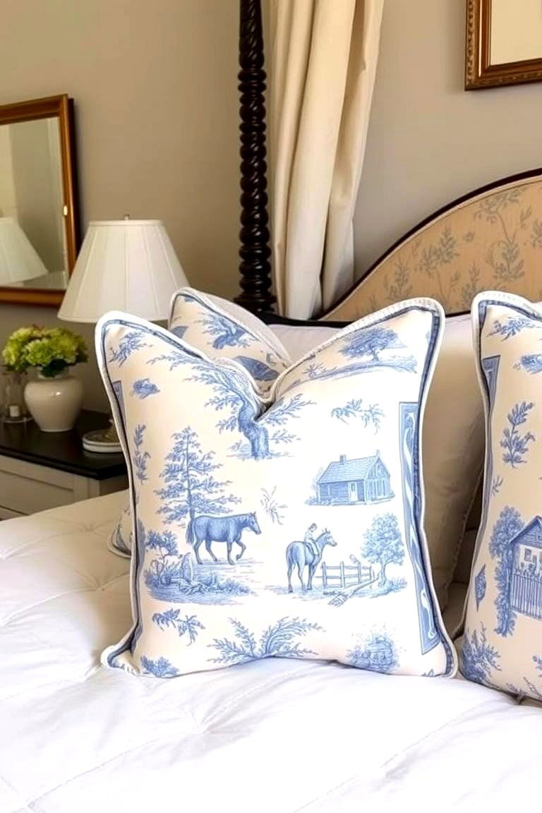 Toile de Jouy Accents - 24 Paris-themed Bedroom Ideas