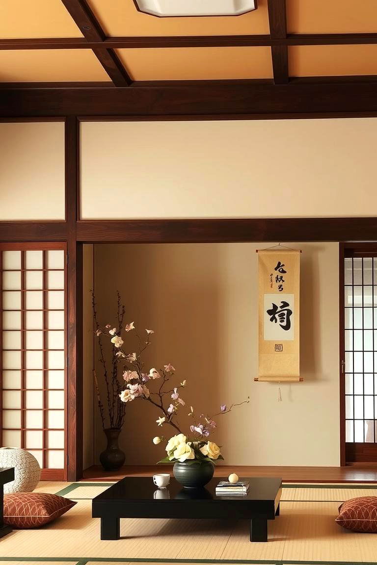Tokonoma Niche Focus - 24 Japanese Style Living Room Ideas