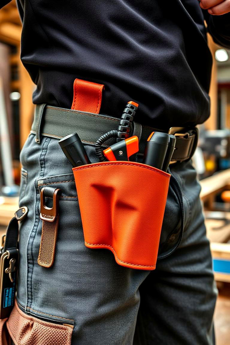 Tool Belt with Holster - 24 Power Tool Storage Ideas