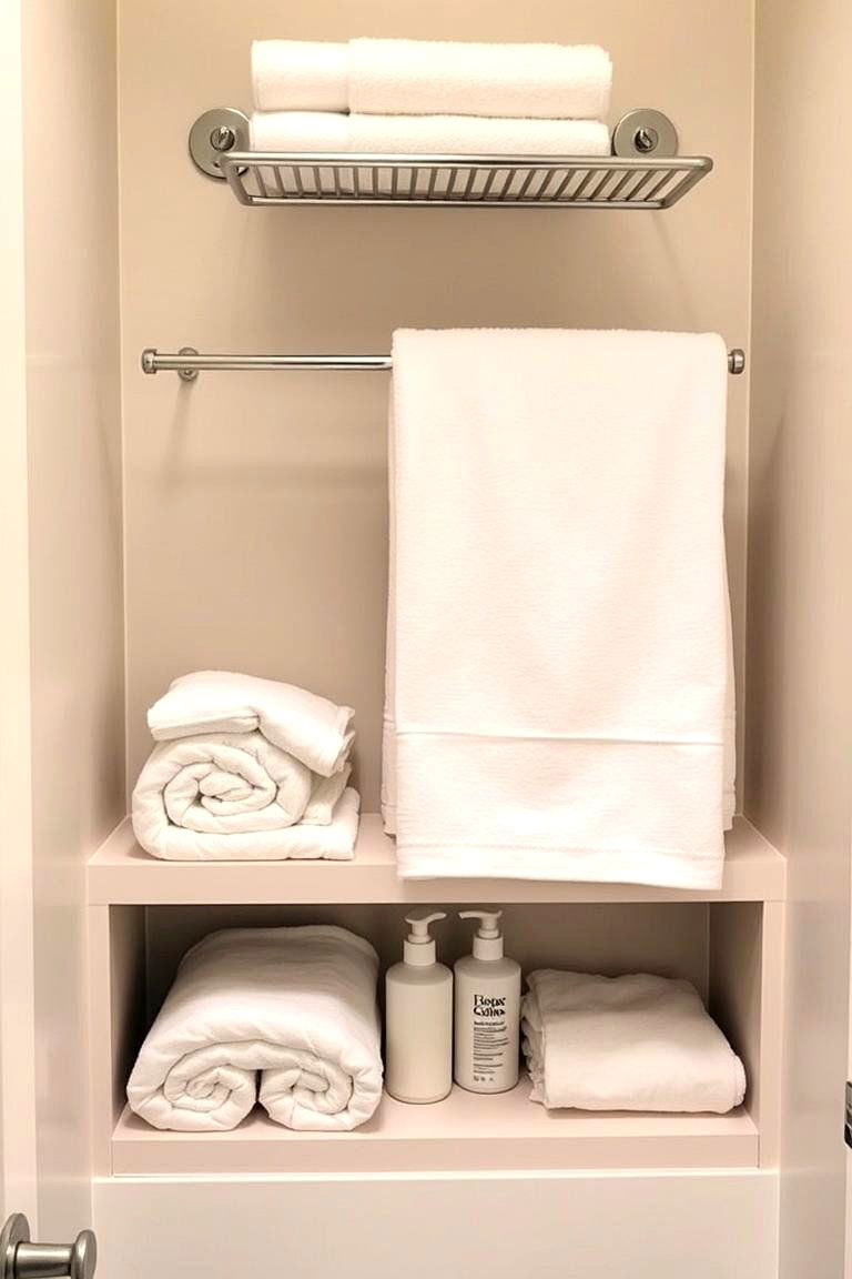 Towel Bar with Built In Storage - 24 Bathroom Towel Rack Ideas