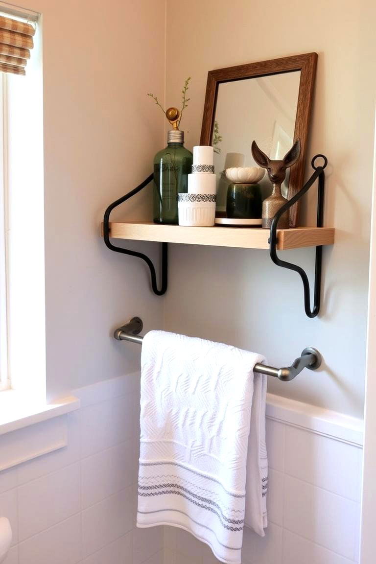 Towel Bars with Shelving - 24 Bathroom Storage Ideas