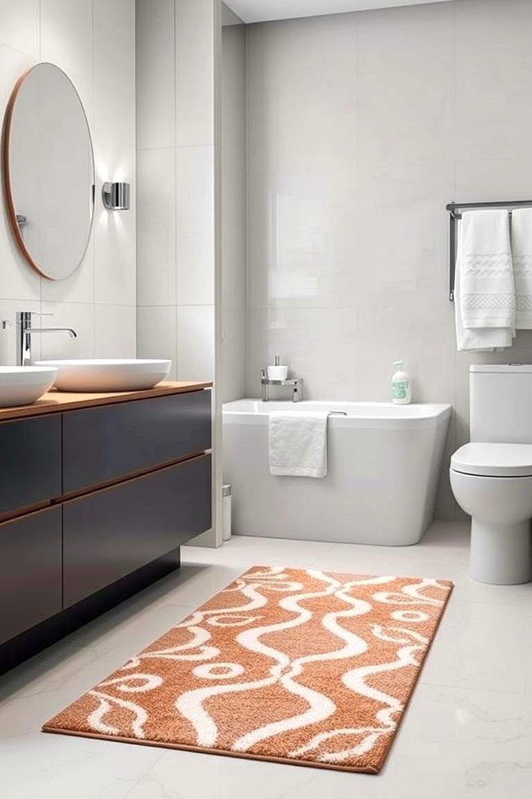 Towel Integrated Rugs for Ultimate Convenience - 24 Bathroom Rug Ideas