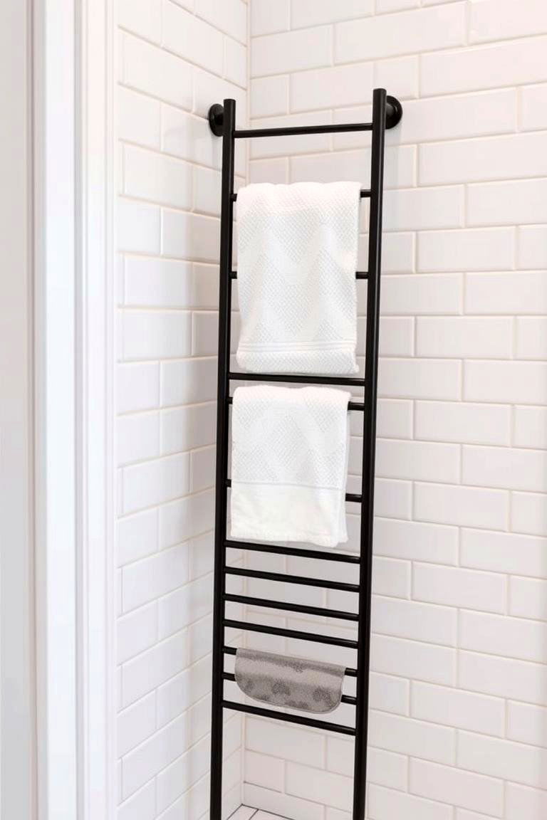 Towel Ladder - 24 Small Ensuite Design Ideas
