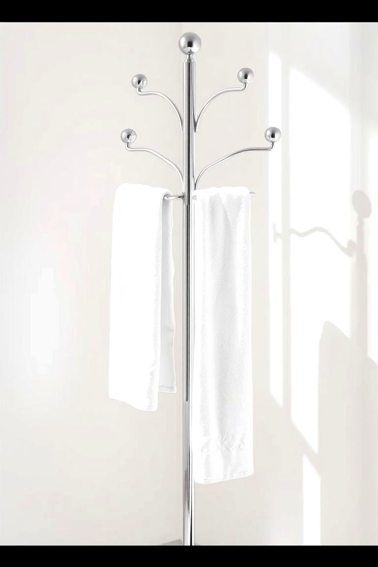 Towel Tree Stand Space Saving Style - 24 Towel Display Ideas