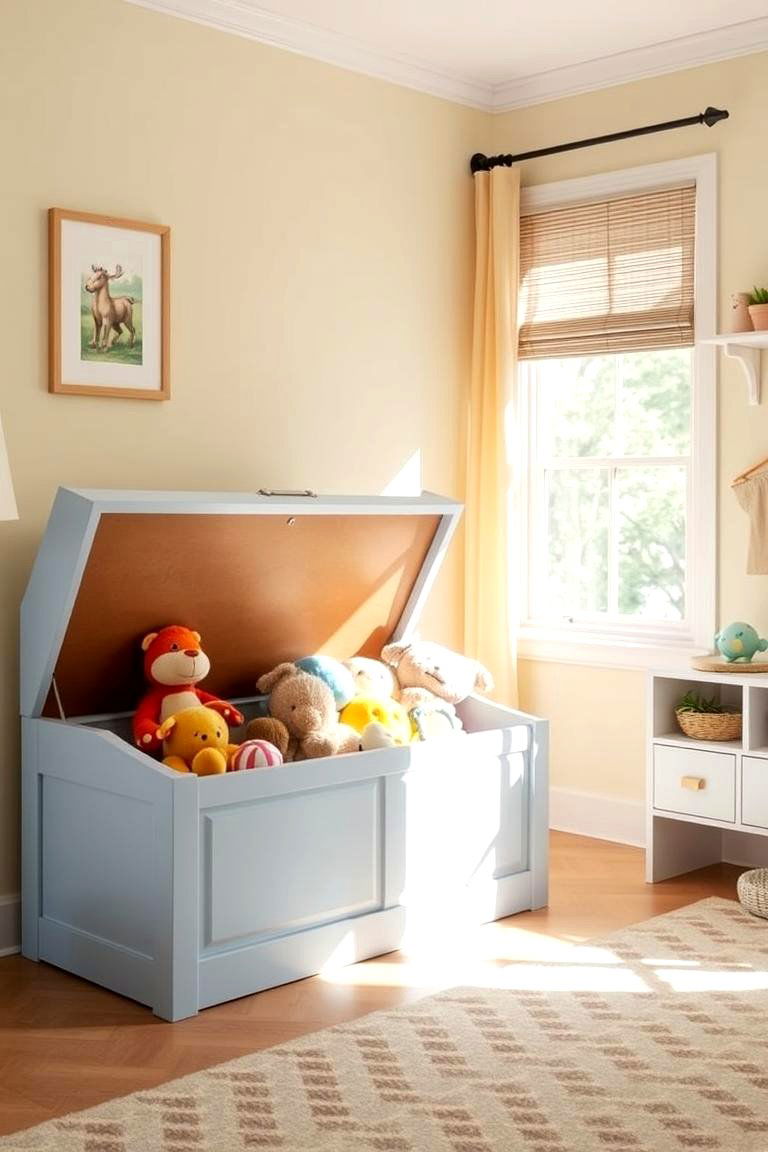 Toy Storage Bench with Hidden Compartment - 24 Toy Storage Ideas