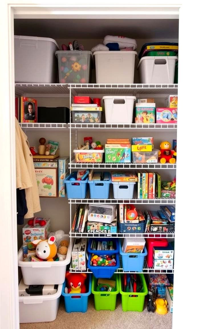 Toy Storage Closet - 24 Living Room Toy Storage Ideas