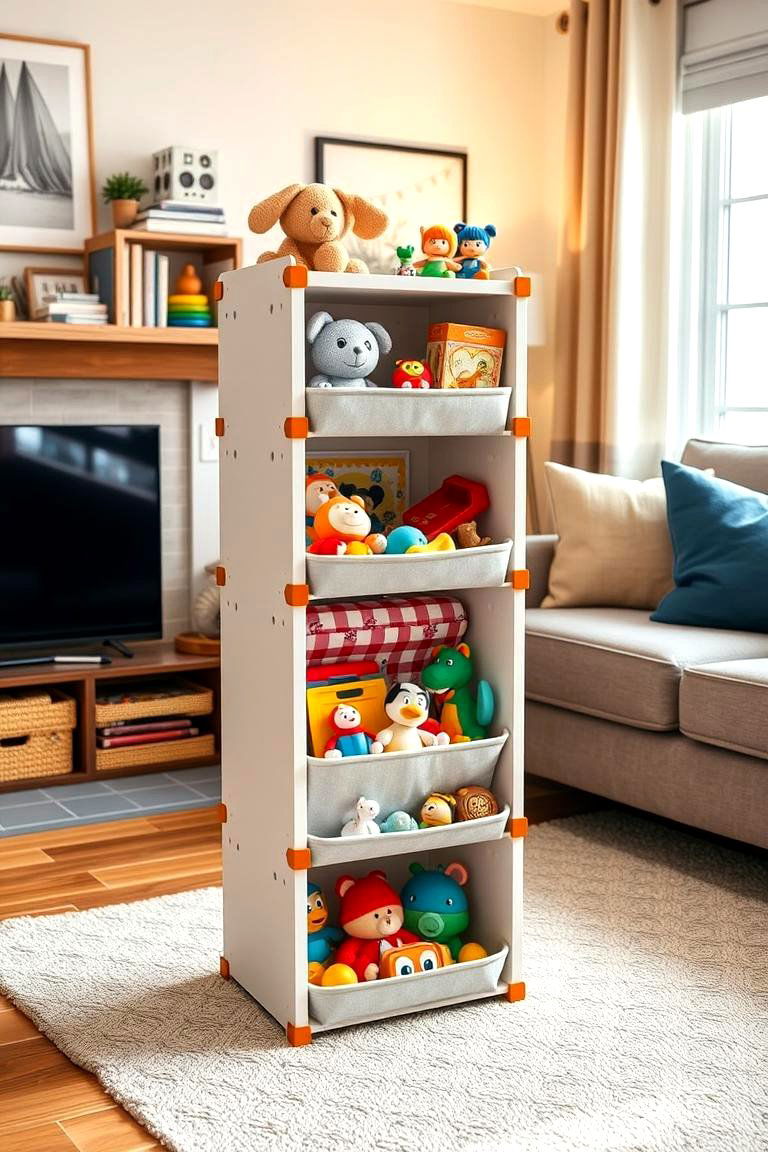 Toy Storage Tower - 24 Living Room Toy Storage Ideas