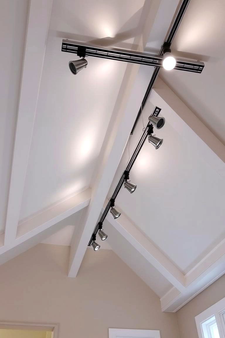 Track Lighting for Versatile Ambience - 24 Vaulted Ceiling Lighting Ideas