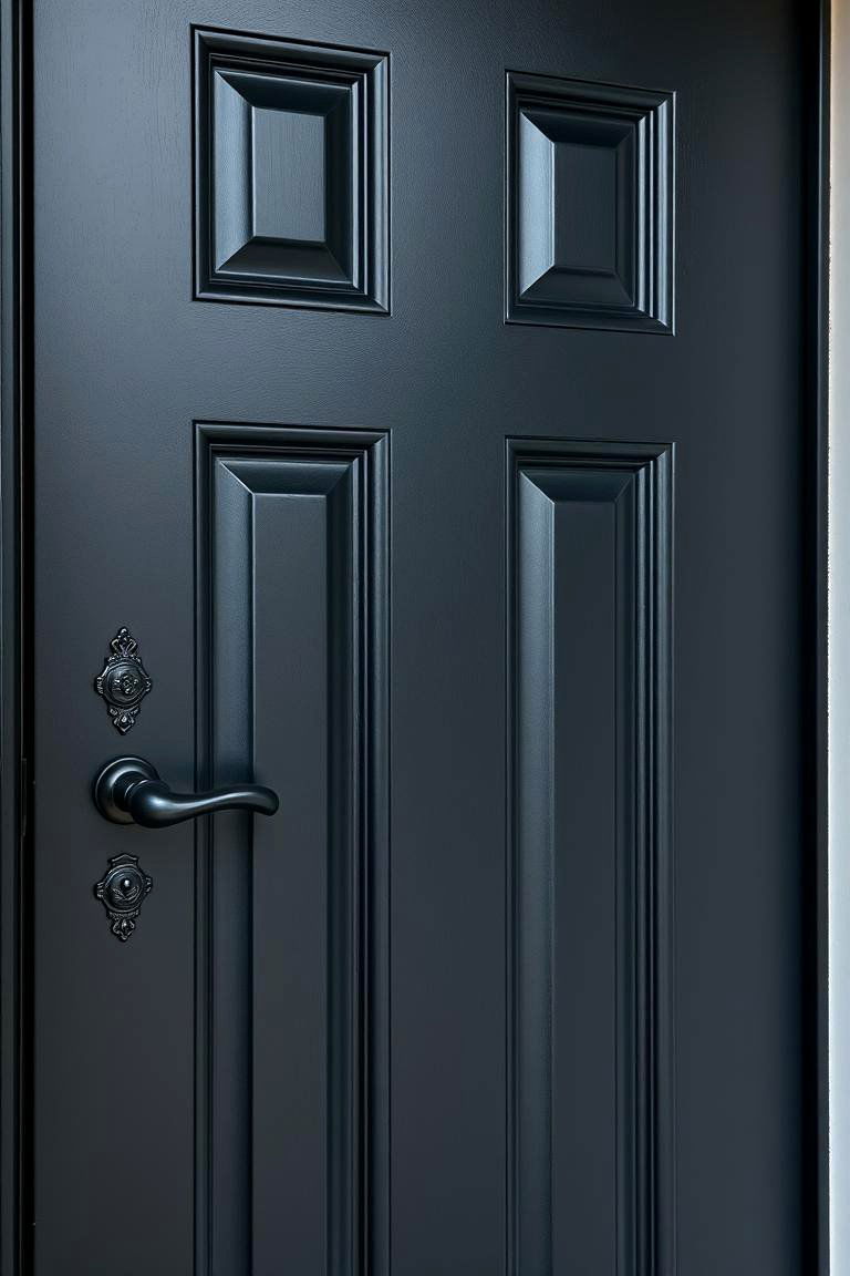 Traditional Black Elegance - 24 Colonial Front Door Ideas