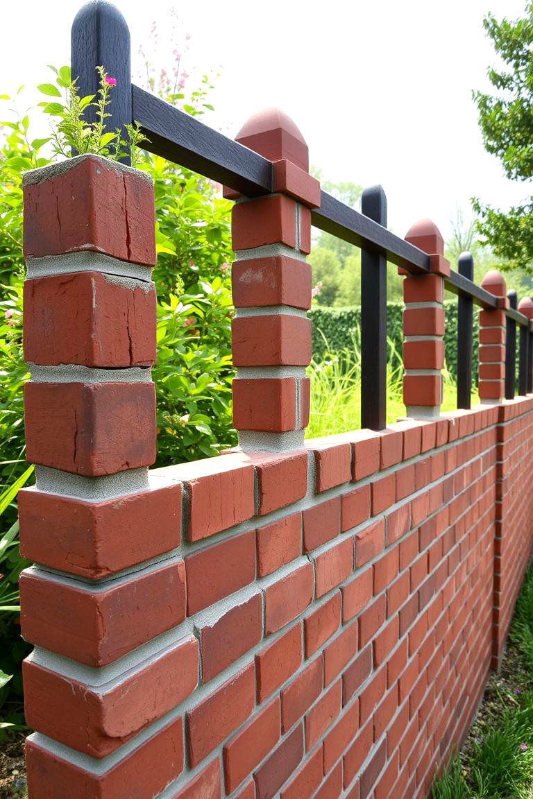 Traditional Brick Fence - 24 Front Yard Brick Fence Ideas