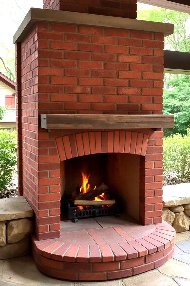 Traditional Brick Fireplace Appeal - 24 Outdoor Corner Fireplace Ideas
