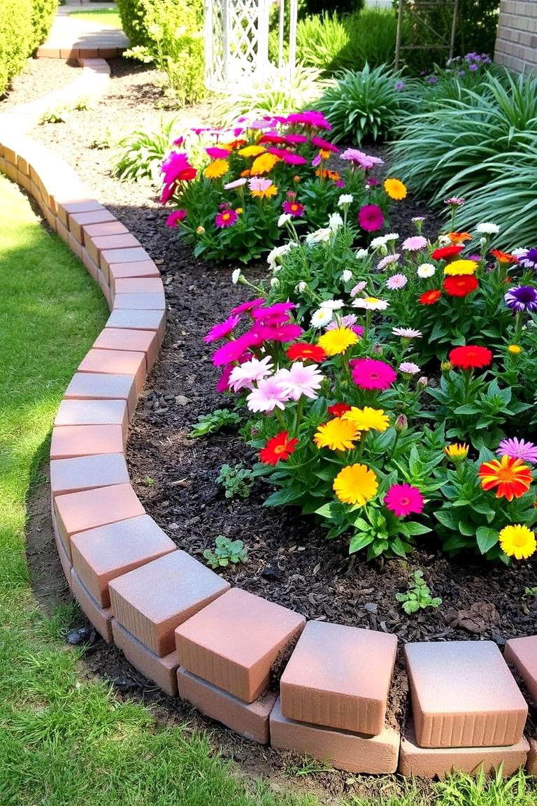 Traditional Brick Stone Edging - 24 Stone Garden Edging Ideas