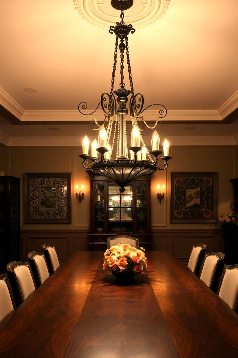 Traditional Chandelier Lighting - 24 Colonial Dining Room Ideas