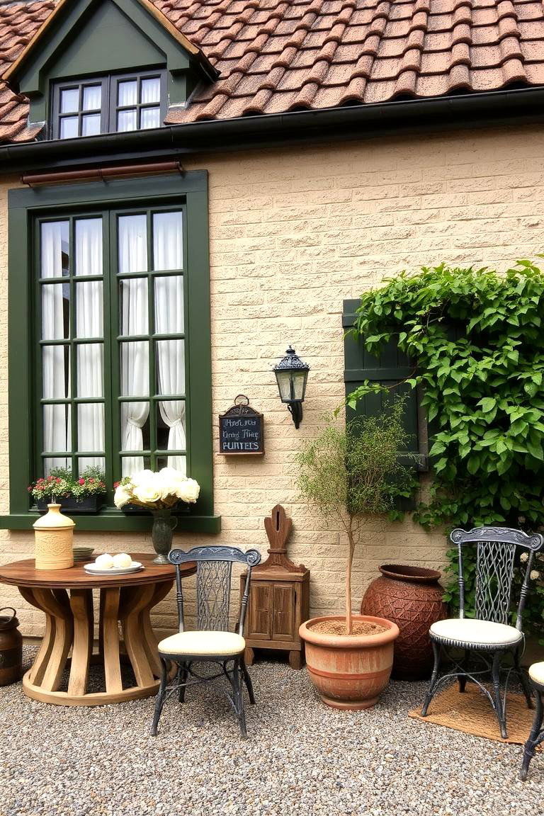 Traditional Cottage with Dark Olive Detailing - 24 Dark Olive Green House Designs