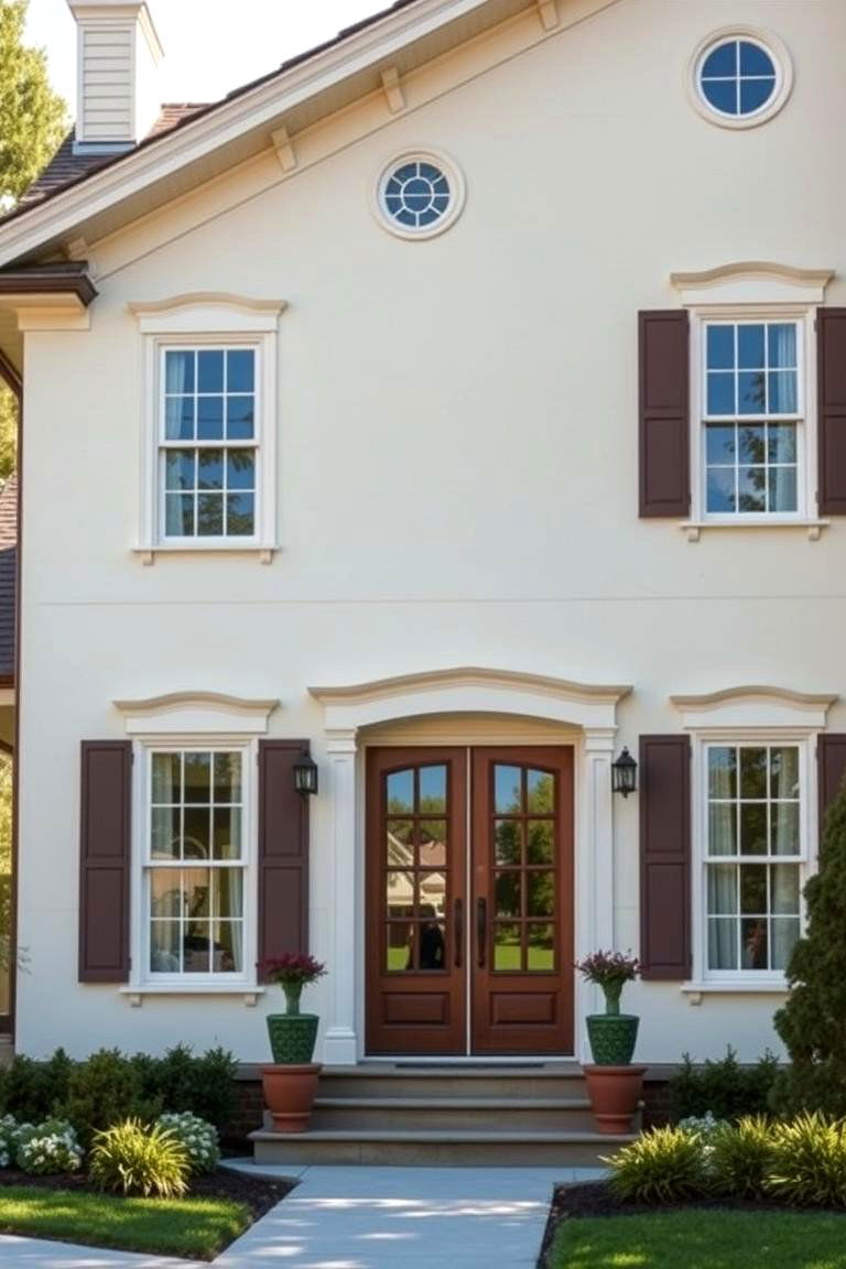 Traditional Home Design in Cream and Brown - 24 Cream and Brown House Exterior Ideas