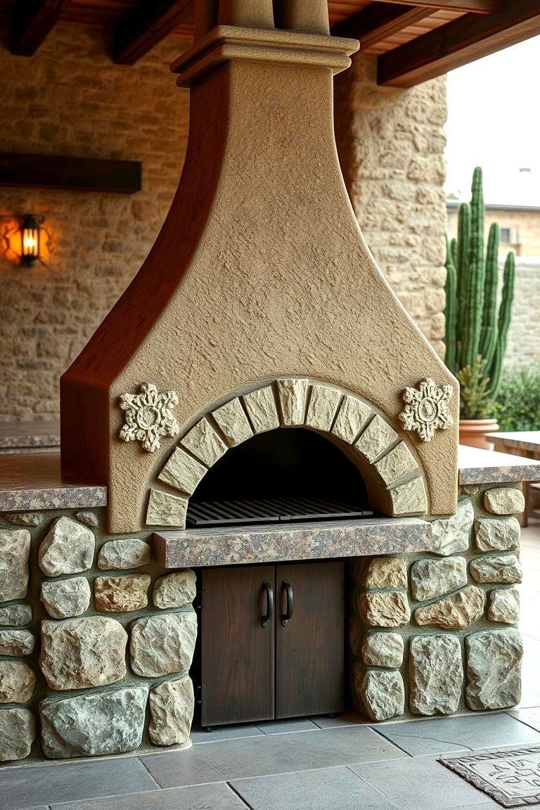 Traditional Mexican Stone Grill - 24 Mexican Outdoor Kitchen Ideas