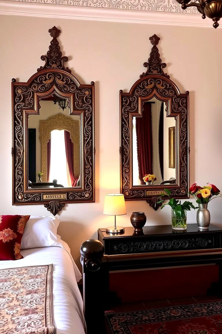 Traditional Moorish Mirrors - 24 Moroccan Themed Bedroom Ideas