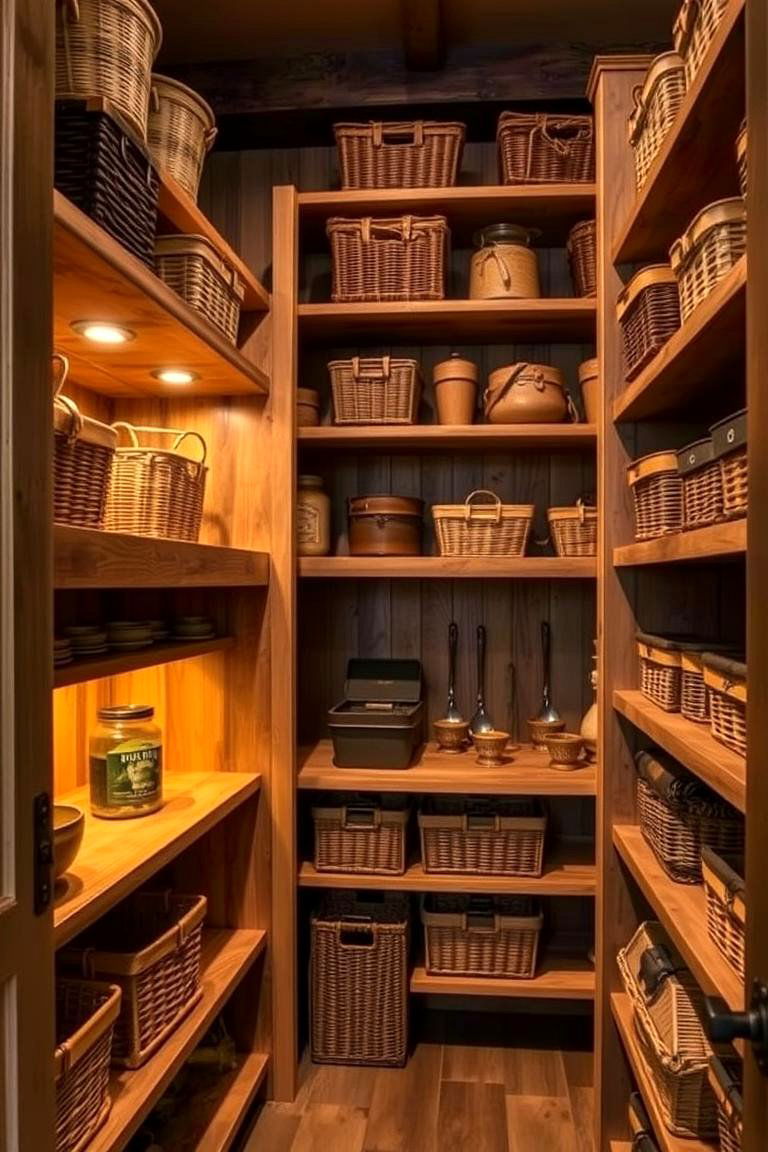 Traditional Pantry Storage - 24 Rustic Kitchen Ideas