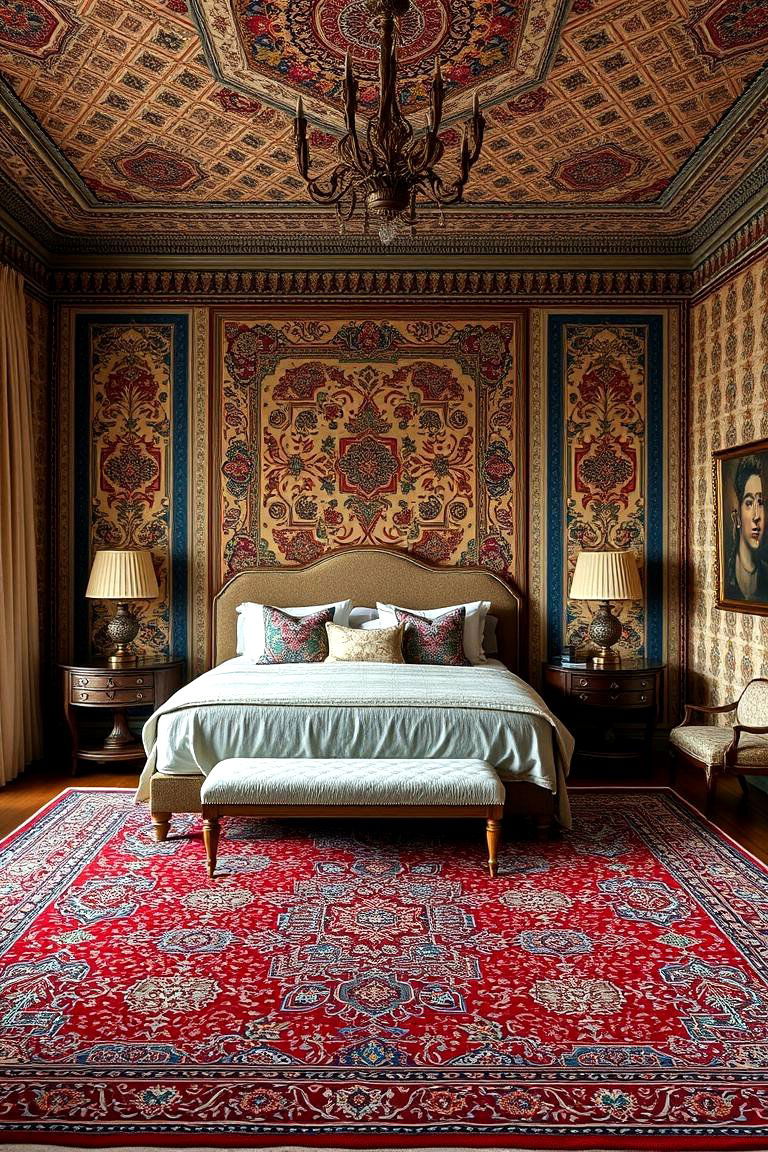 Traditional Persian Rug Warmth - 24 Grandmillennial Style Bedroom Ideas
