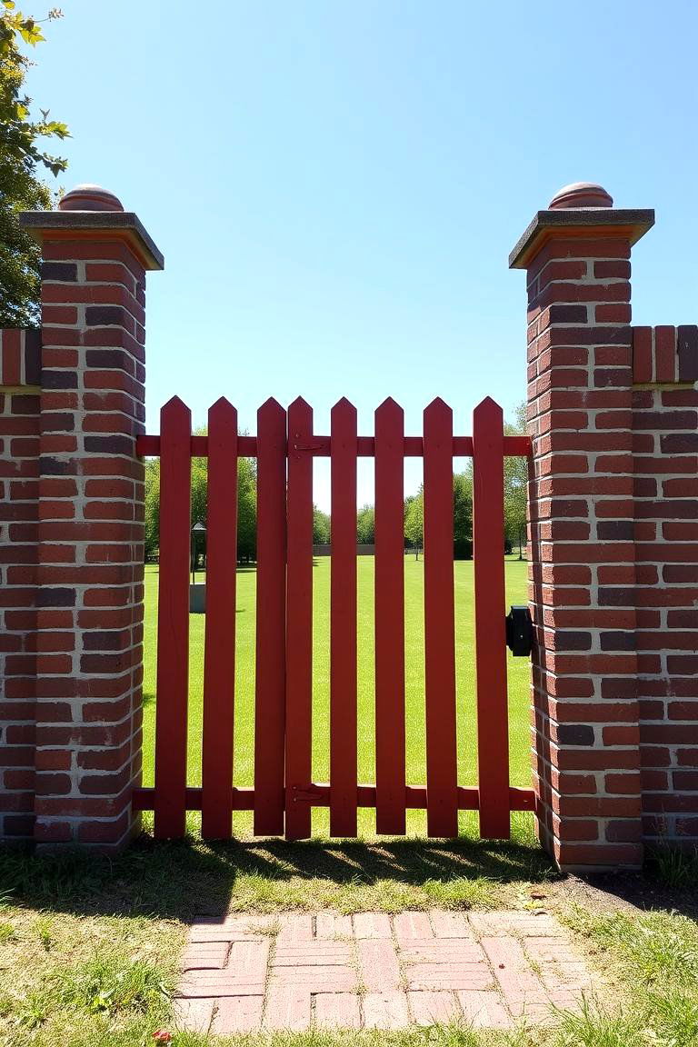Traditional Red Brick Wall - 24 Brick Fence Ideas