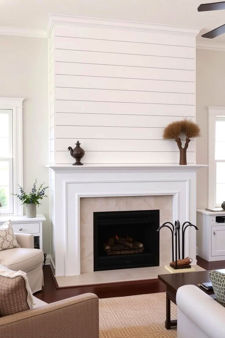 Traditional Shiplap Accents - 24 Shiplap Fireplace Ideas