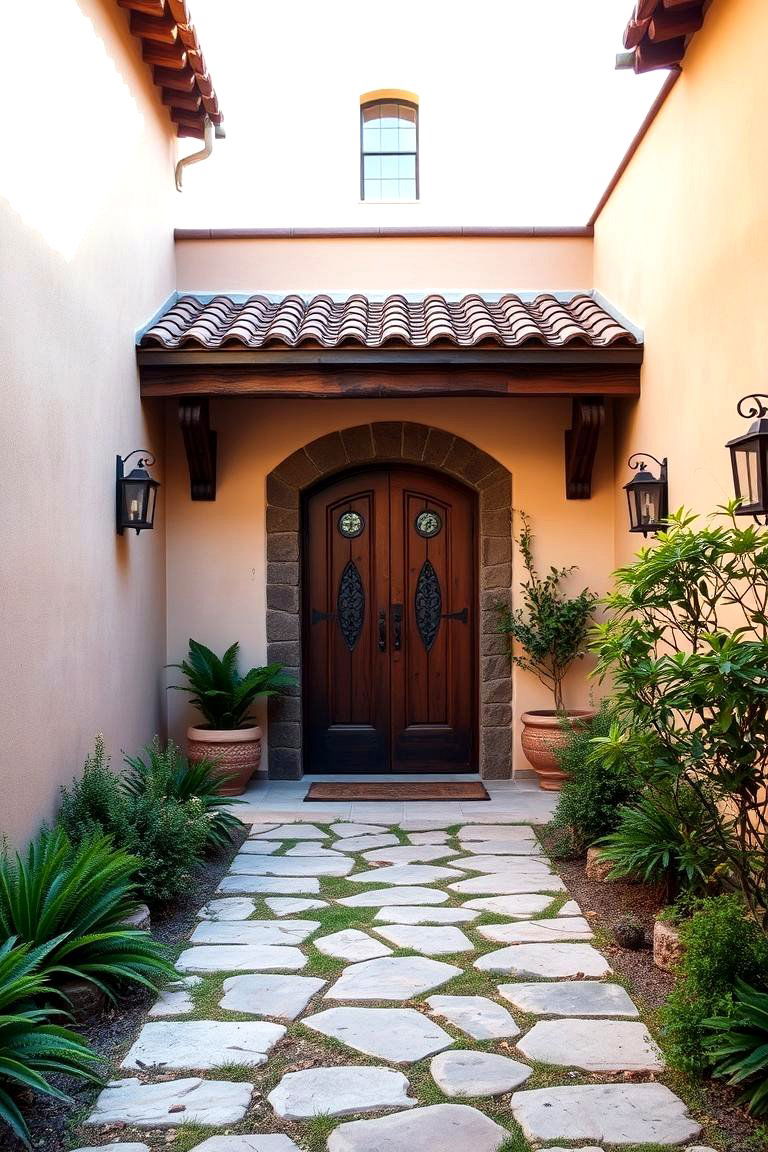 Traditional Spanish Courtyard Entry - 24 Spanish Style Front Door Ideas